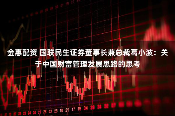 金惠配资 国联民生证券董事长兼总裁葛小波：关于中国财富管理发展思路的思考